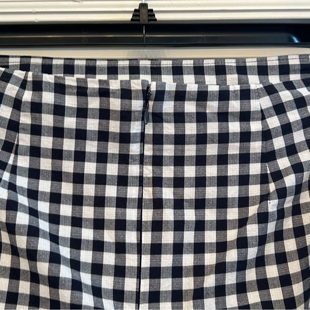Loft Gingham Cotton Wrap Skirt Navy and White Size 8 - Picture 7 of 8